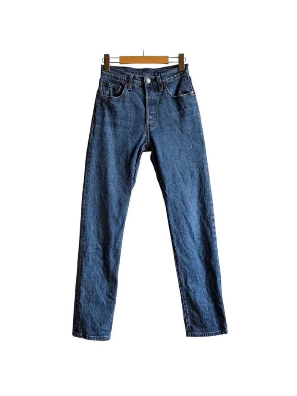 Levi’s 501 Original Fit Jeans Size 24 Medium Blue Wash - Picture 2 of 15